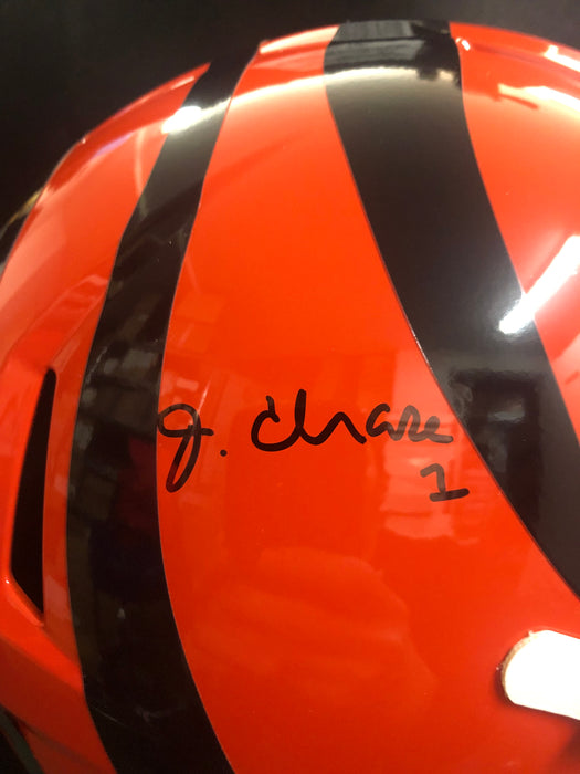 Ja'marr Chase Autographed Cincinnati Bengals Full Size Replica Football Helmet - Pastime Sports & Games