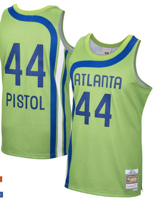 Atlanta Hawks Pete Maravich 1976-77 Mitchell & Ness Green Basketball Jersey - Pastime Sports & Games