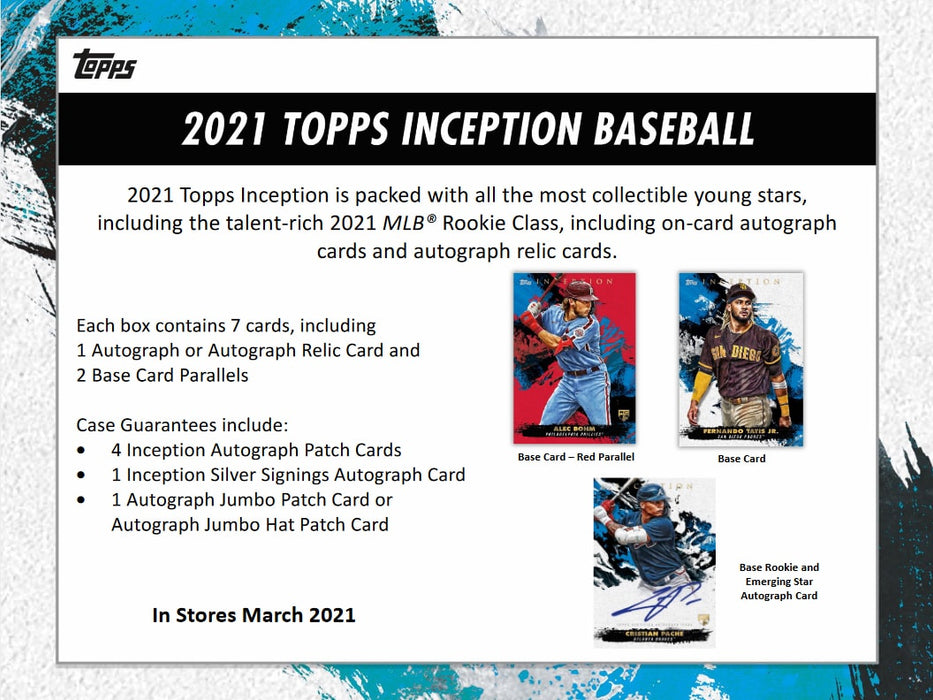 2021 Topps Inception Baseball Hobby PRE ORDER - Pastime Sports & Games