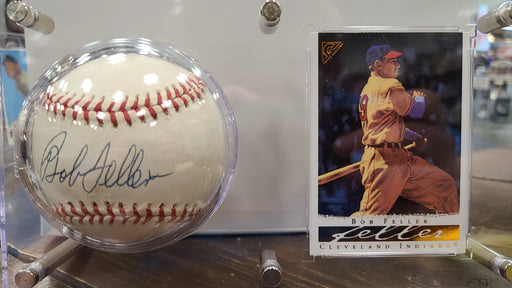 Bob Feller Autographed Ball And Card Display - Pastime Sports & Games