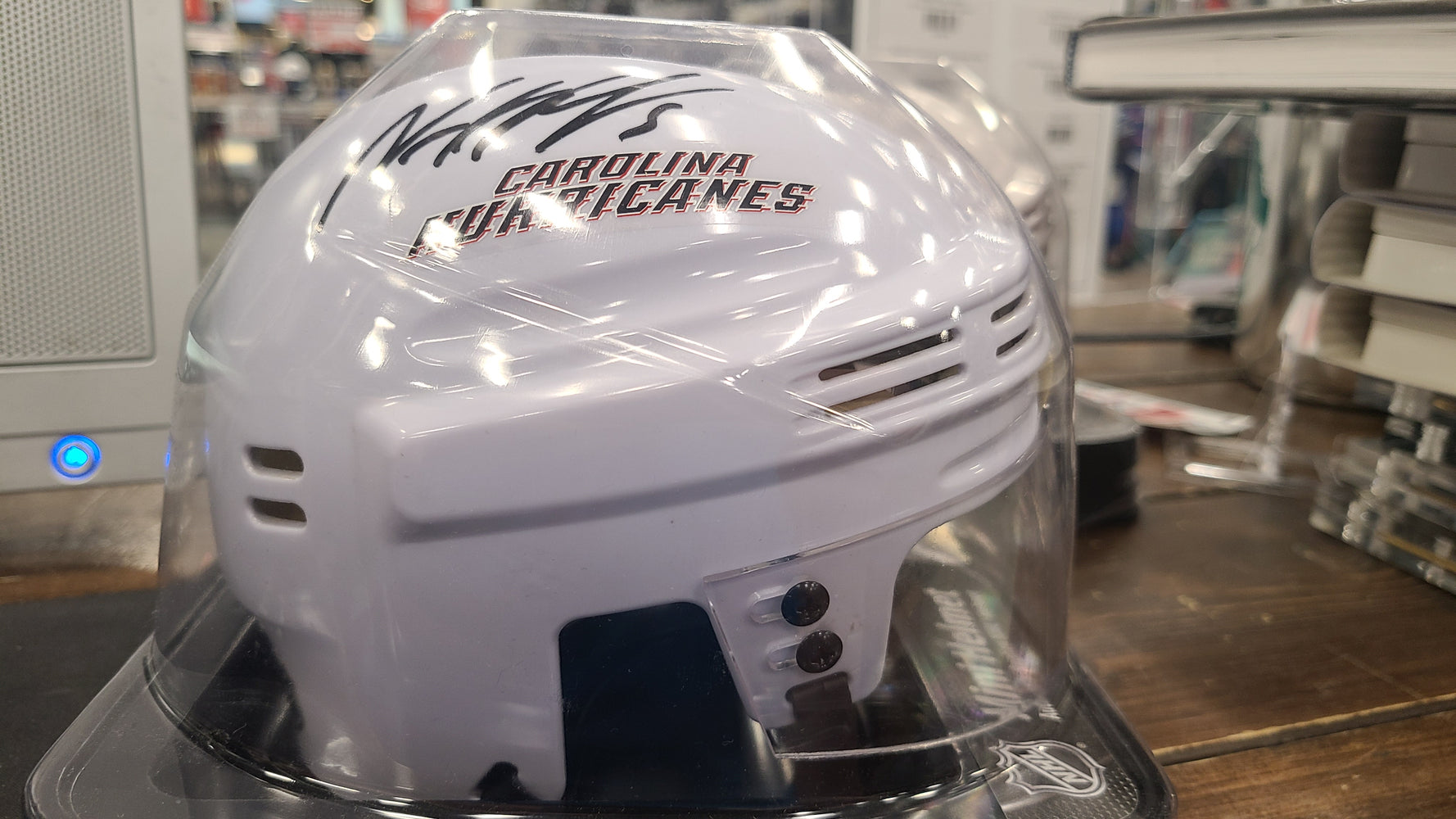 Noah Hanifin Autographed Hockey Mini Helmet - Pastime Sports & Games