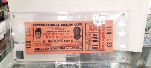 Rocky Marciano Vs Joe Walcott Original Upper Ringside Ticket Fighting - Pastime Sports & Games
