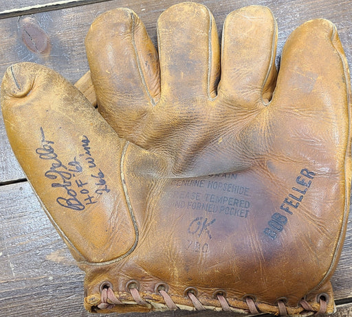 Bob Feller Autographed Baseball Glove - Pastime Sports & Games