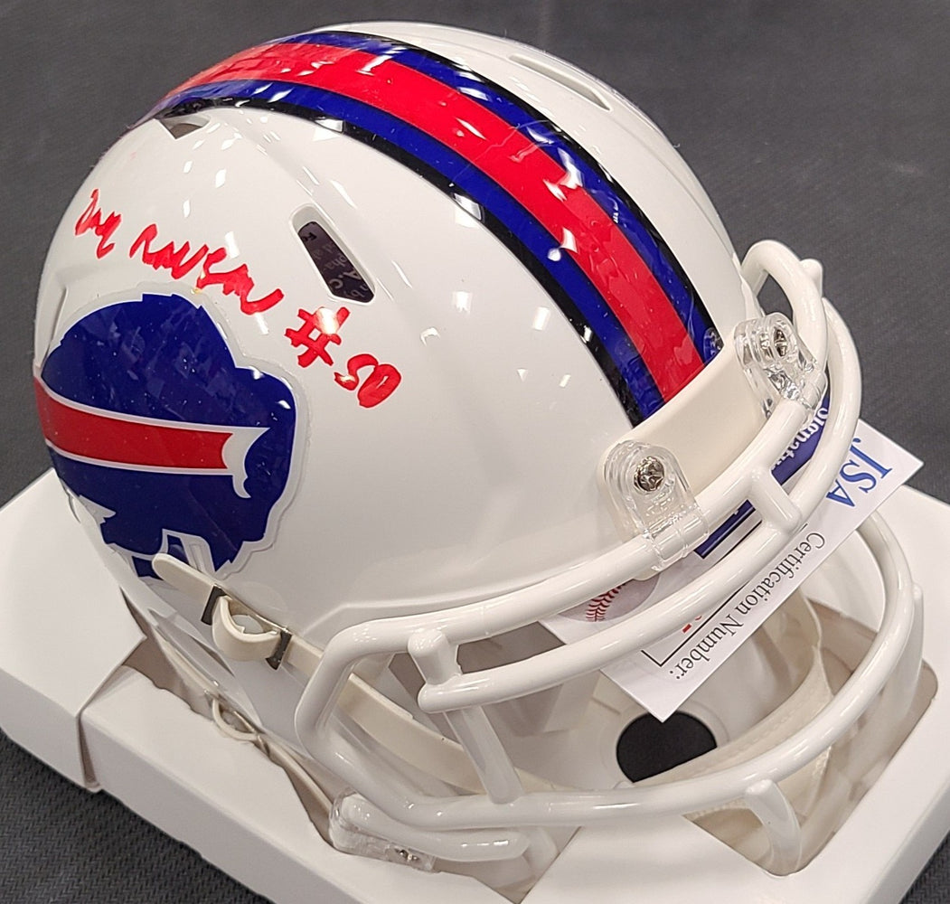 Greg Rousseau Buffalo Bills Autographed Mini Football Helmet - Pastime Sports & Games