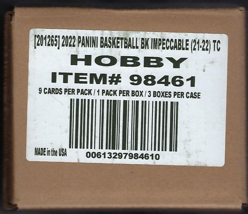 2021/22 Panini Impeccable NBA Basketball Hobby 3 Box Case - Pastime Sports & Games