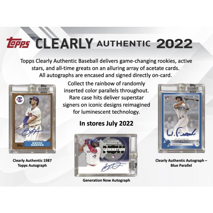2022 Topps Clearly Authentic Hobby Box PRE ORDER - Pastime Sports & Games