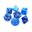 Chessex 7pc RPG Dice Set Vortex Blue/Gold CHX27436 - Pastime Sports & Games