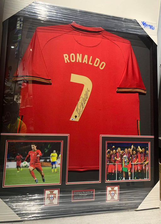 Cristiano Ronaldo Autographed Portugal National Team Soccer Framed Jersey - Pastime Sports & Games