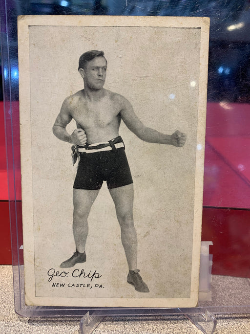 George Chip Post Card Fighting Collector's Item - Pastime Sports & Games