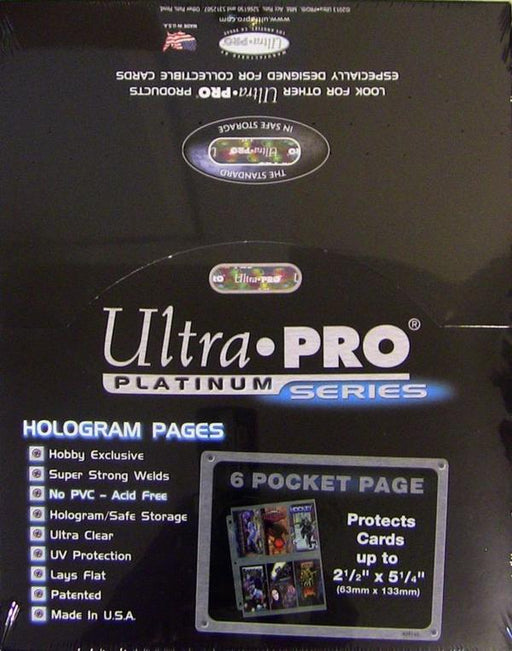 Ultra Pro Platinum Series 6 Pocket Pages - Pastime Sports & Games