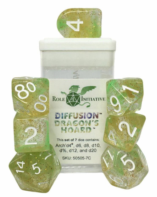 Role 4 Initiative Diffusion 7pc RPG Dice Set - Dragon's Hoard - Pastime Sports & Games
