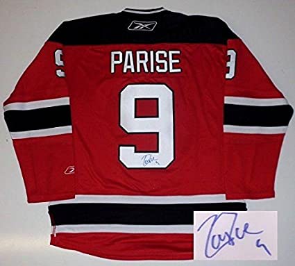 Zach Parise Autographed New Jersey Devils Hockey Jersey (Red Reebok) - Pastime Sports & Games