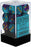 Chessex 12pc D6 Dice Set Gemini Purple-Teal/Gold CHX26649 - Pastime Sports & Games