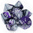 Chessex 7pc RPG Dice Set Gemini Purple & Steel/White CHX26432 - Pastime Sports & Games