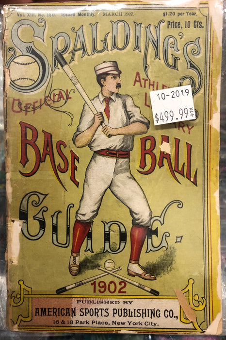 Vintage Spalding's Official Athletic Library Baseball Guide Spalding From 1902 - Pastime Sports & Games