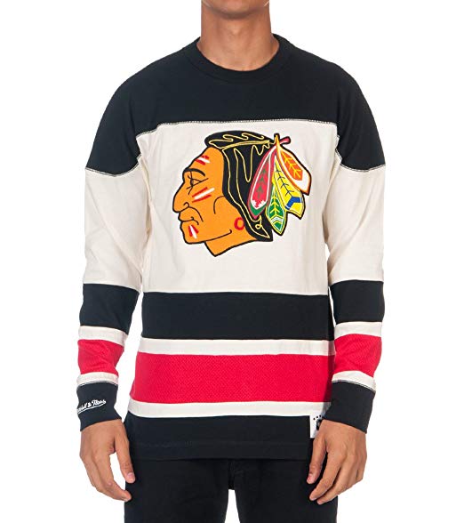 Chicago Blackhawks Mitchell & Ness White Sweater - Pastime Sports & Games
