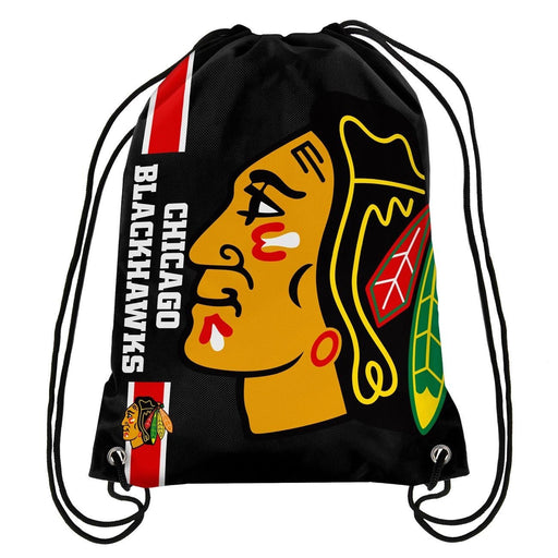 Chicago Blackhawks Drawstring Bag Hockey (Black FOCO) - Pastime Sports & Games