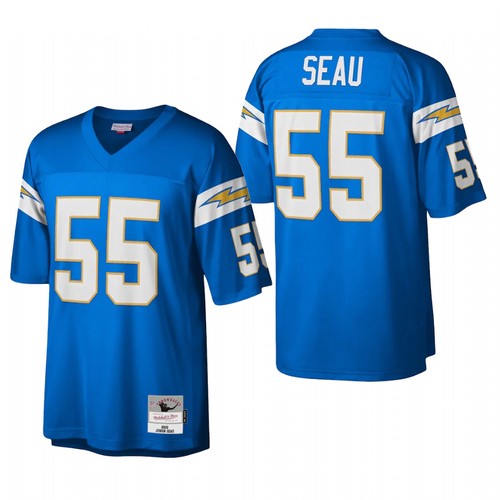 San Diego / Los Angeles Chargers Junior Seau 2002 Mitchell & Ness Blue Football Jersey - Pastime Sports & Games