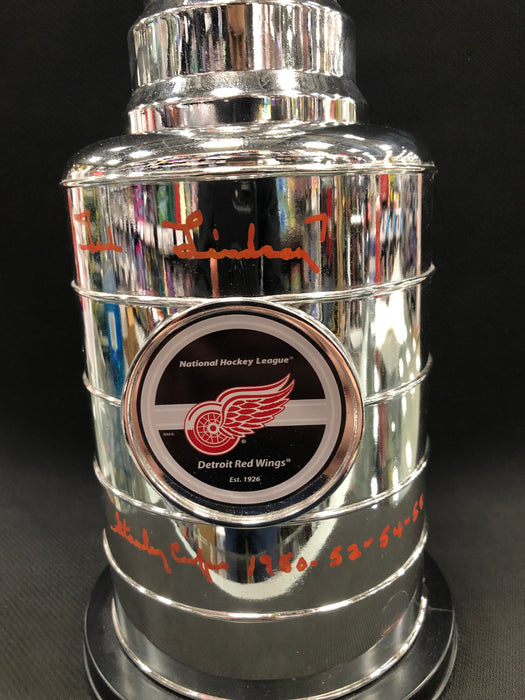 Ted Lindsay Autographed Detroit Redwings Mini Stanley Cup Trophy - Pastime Sports & Games