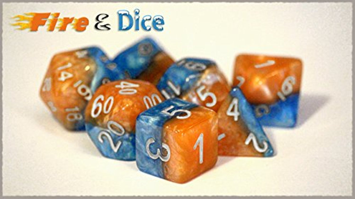 Halfsies Dice Poly Set Fire & Dice Flame & Frost - Pastime Sports & Games