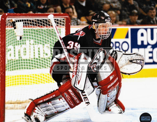 Dominik Hasek 8X10 Sabres Home Jersey (Zoomed in Goalie Stance) - Pastime Sports & Games