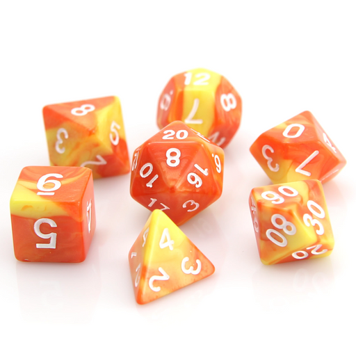 Die Hard Dice 7pc RPG Dice Set - Fireball - Pastime Sports & Games