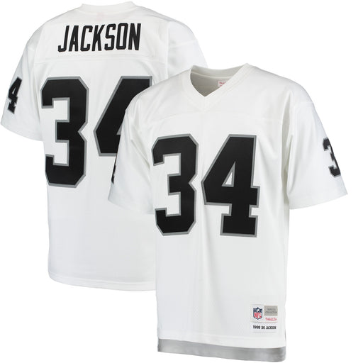 1988 Los Angeles Raiders Bo Jackson Mitchell & Ness White Football Jersey - Pastime Sports & Games