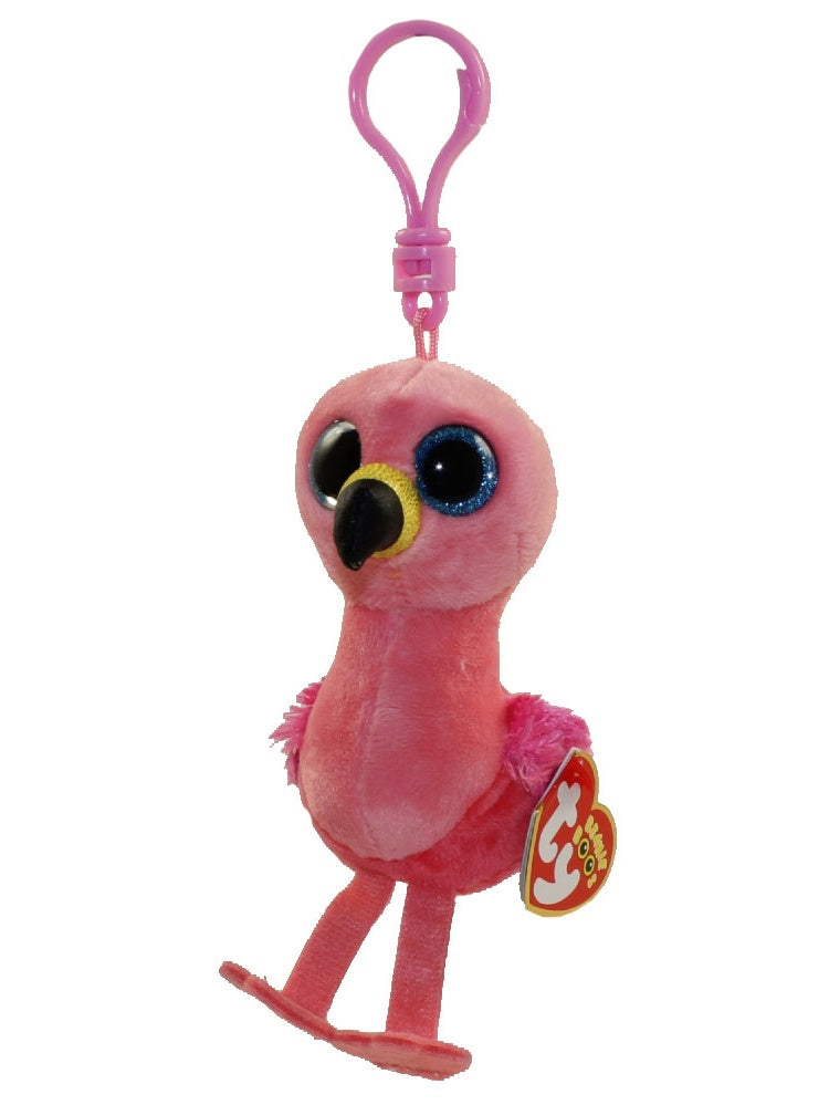 TY Beanie Boos - GILDA the Flamingo (Glitter Eyes) (Plastic Key Clip) - Pastime Sports & Games