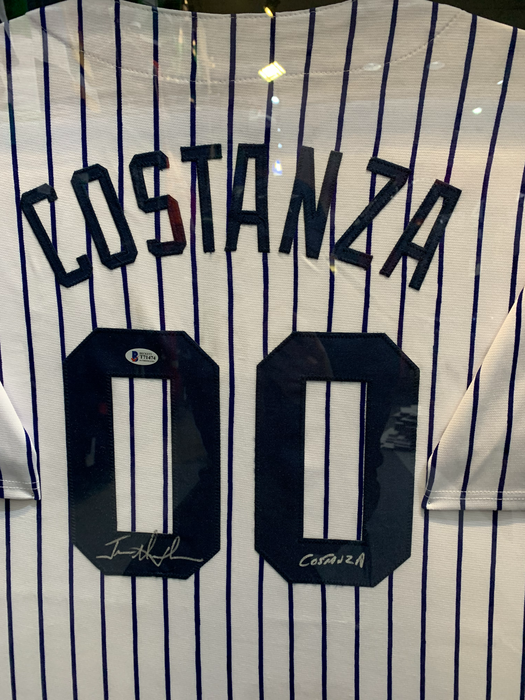 Jason Alexander autographed George Costanza framed New York Yankees jersey - Pastime Sports & Games