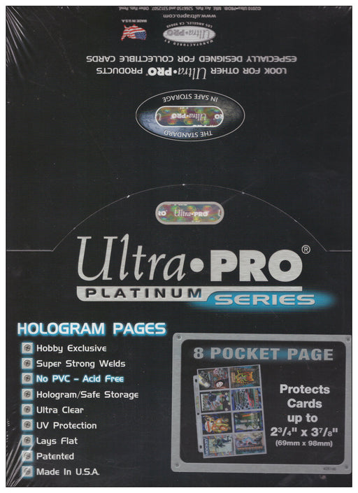 Ultra Pro Platinum Series 8 Pocket Pages - Pastime Sports & Games