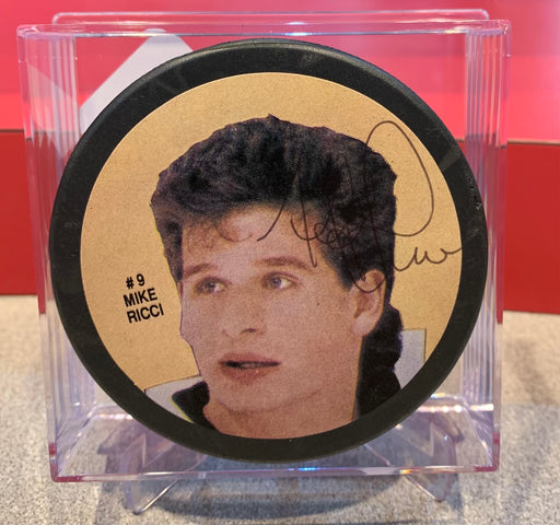 Mike Ricci Autographed Photo Hockey Puck - Pastime Sports & Games