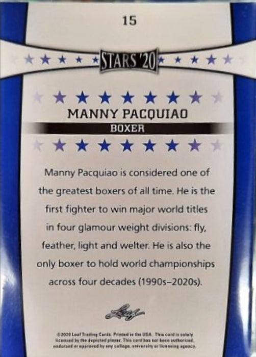 2020 Leaf Manny Pacquiao Card - Pastime Sports & Games