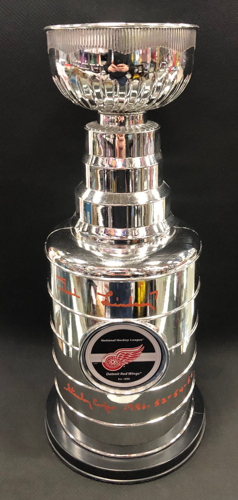 Ted Lindsay Autographed Detroit Redwings Mini Stanley Cup Trophy - Pastime Sports & Games