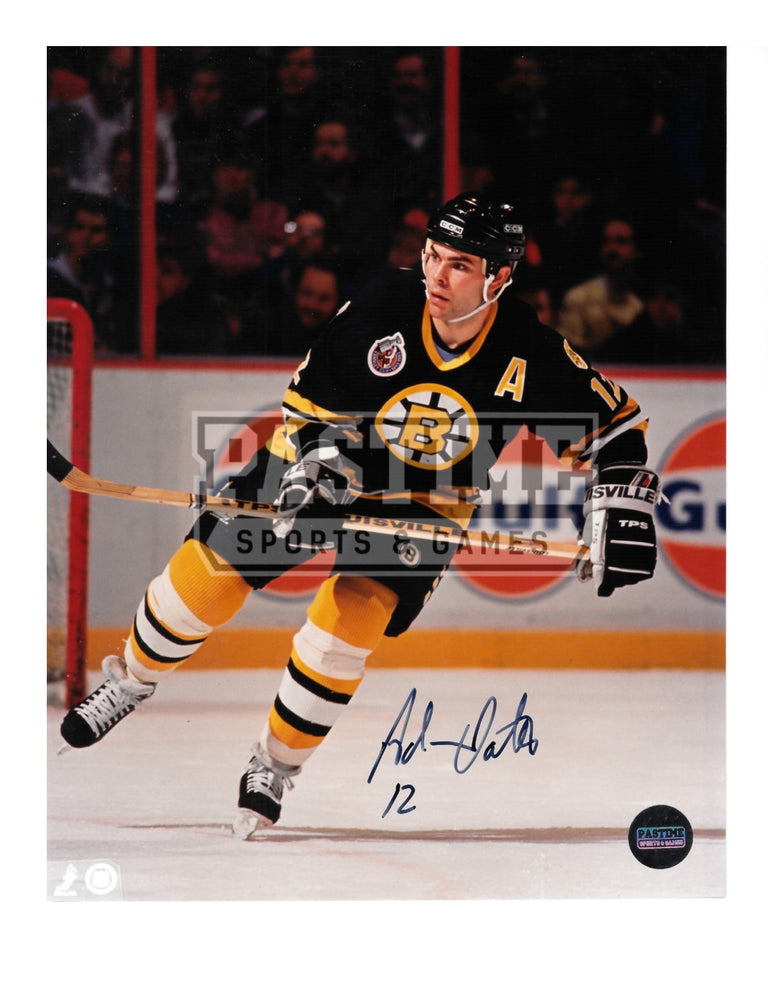 Adam Oates Autographed 8X10 Boston Bruins Home Jersey (Skating) - Pastime Sports & Games