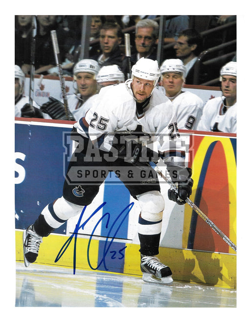 Andrew Cassels Autographed 8X10 Magazine Page Vancouver Canucks Away Jersey (By The Boards) - Pastime Sports & Games