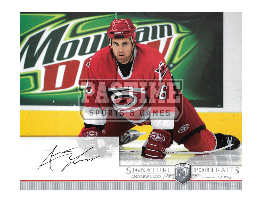 Andrew Ladd Autographed 8X10 Carolina Hurricanes Home Jersey (Signature Portaits) - Pastime Sports & Games