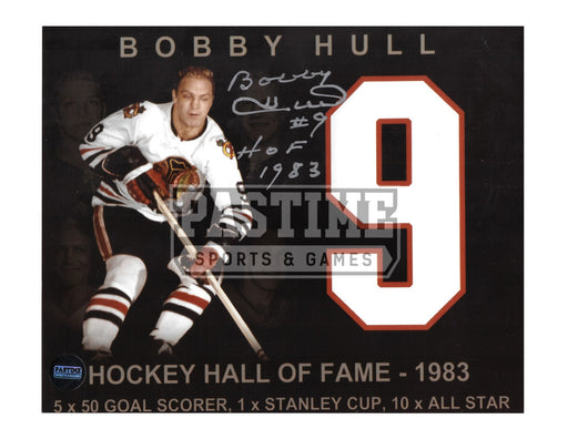 Bobby Hull Autographed 8X10 Chicago Blackhawks away Jersey (Hockey Hall Of Fame) - Pastime Sports & Games