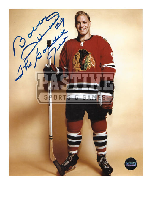 Bobby Hull Autographed 8X10 Chicago Blackhawks Home Jersey (Pose) - Pastime Sports & Games