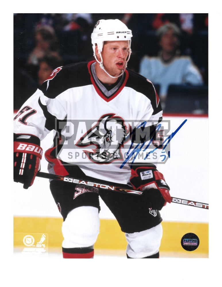 Brian Campbell Autographed 8X10 Buffalo Sabres Away Jersey (In Position) - Pastime Sports & Games
