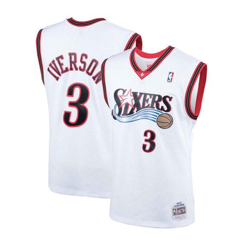 2000-01 Philadelphia 76ers Allen Iverson Mitchell & Ness White Basketball Jersey - Pastime Sports & Games