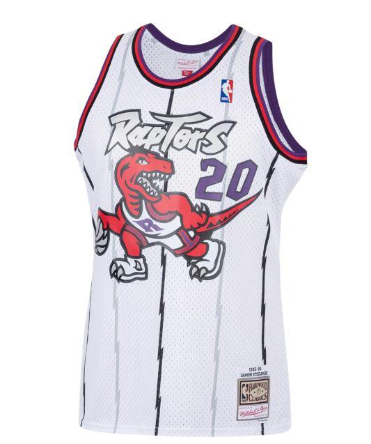 1995-96 Toronto Raptors Damon Stoudamire Mitchell & Ness White Basketball Jersey - Pastime Sports & Games