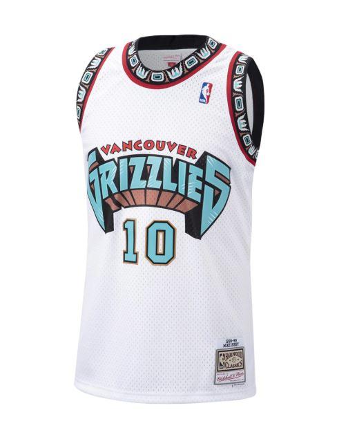 1998-99 Vancouver Grizzlies Mike Bibby Mitchell & Ness White Basketball Jersey - Pastime Sports & Games