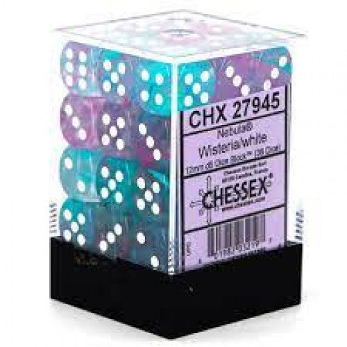 Chessex 36pc D6 Dice Set Nebula Wisteria/White CHX27945 - Pastime Sports & Games