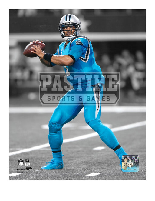 Cam Newton 8X10 Carolina Panthers Home Jersey (In Position To Pass) - Pastime Sports & Games