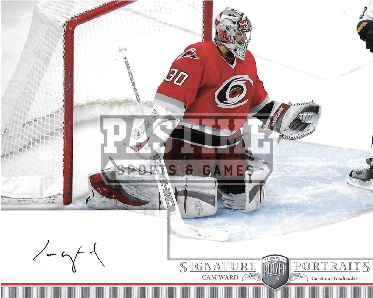 Cam Ward Autographed 8X10 Carolina Hurricaines Home Jersey (Signature Portraits) - Pastime Sports & Games