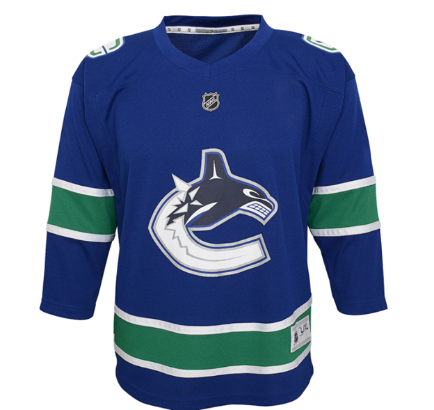 2019/20 Vancouver Canucks Home Youth Hockey Jersey (Blue Outerstuff) - Pastime Sports & Games