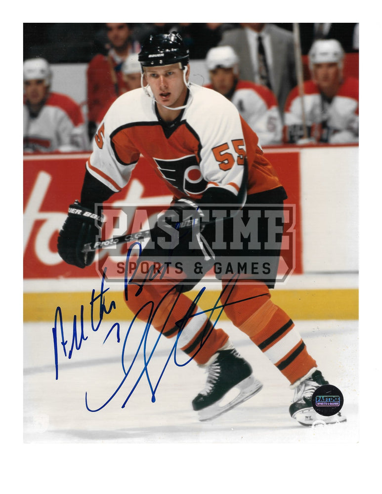 Chris Gratton Autographed 8X10 Philadelphia Flyers Home Jersey (Skating) - Pastime Sports & Games