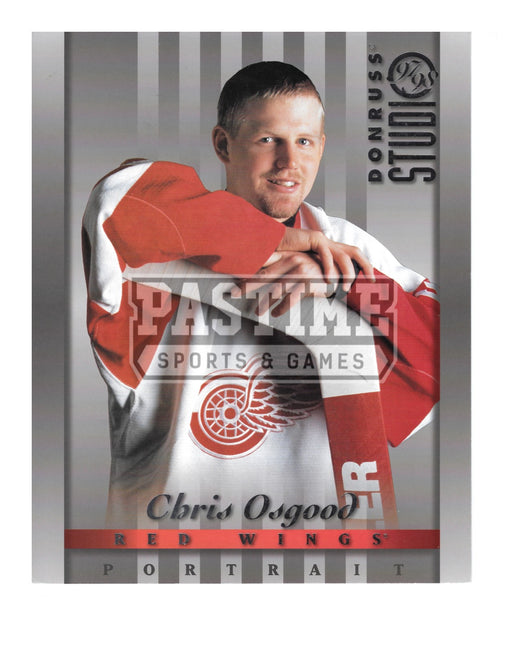 Chris Osgood 8X10 Detroit Red Wings Away Jersey (Donruss Studi Pose) - Pastime Sports & Games