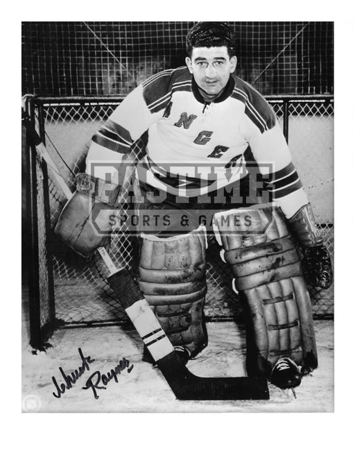 Chuck Rayner Autographed 8X10 New York Rangers Away Jersey (Pose) - Pastime Sports & Games