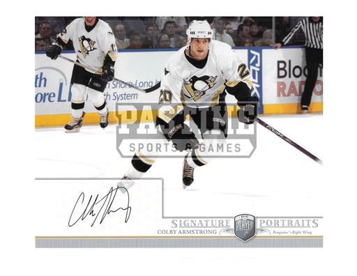 Colby Armstrong Autographed 8X10 Pittsburgh Penguins Away Jersey (Signature Portraits) - Pastime Sports & Games